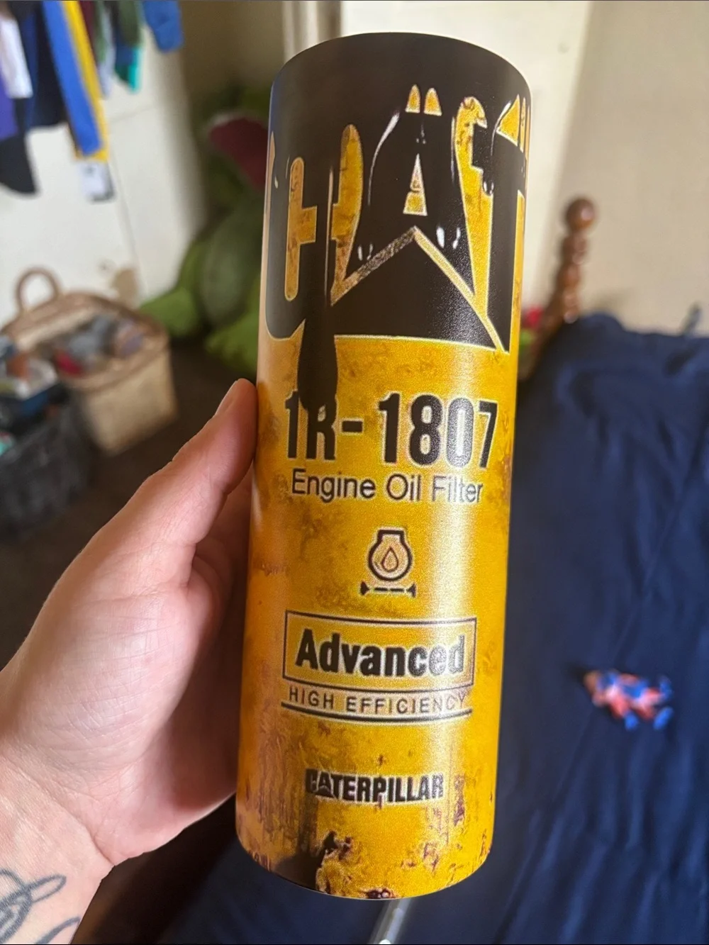 Caterpillar Yellow and Black 1R-1807 Engine Oil Filter Canister Cup